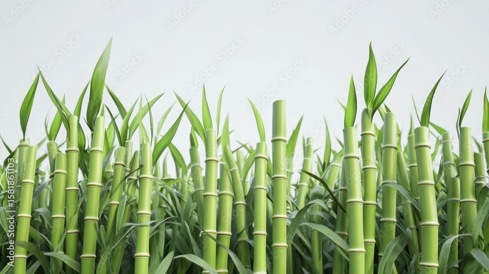 Obraz premium Lush bamboo grove against a light background