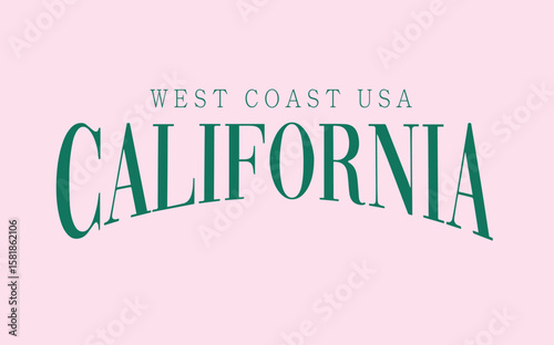 West coast california cali varsity wreaf LA cute college front typography slogan design sports Varsity College USA Trending Graphic Tee t-shirt logo slogan artwork typography tote badge emblem crest 