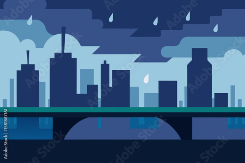 Parallax Stormy City Background for 2D Games