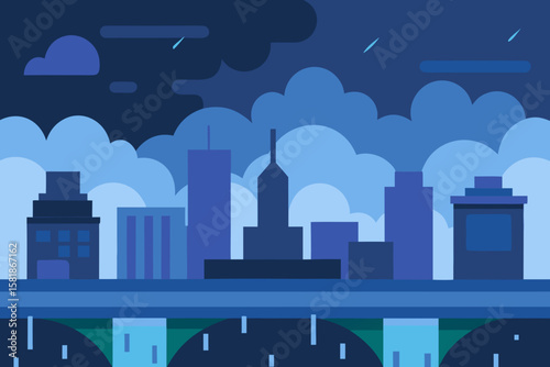 Parallax Stormy City Background for 2D Games