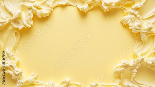 Creamy butter swirls frame a pale yellow background