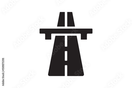 Highway Symbol icon silhouette vector with white background