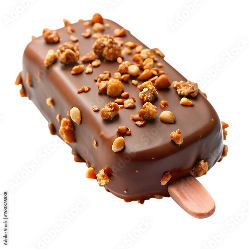 Wallpaper Mural Chocolate covered ice cream bar with nuts on black background studio shot peanut almond Torontodigital.ca