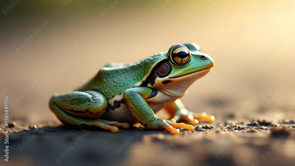Naklejka premium frog on the ground