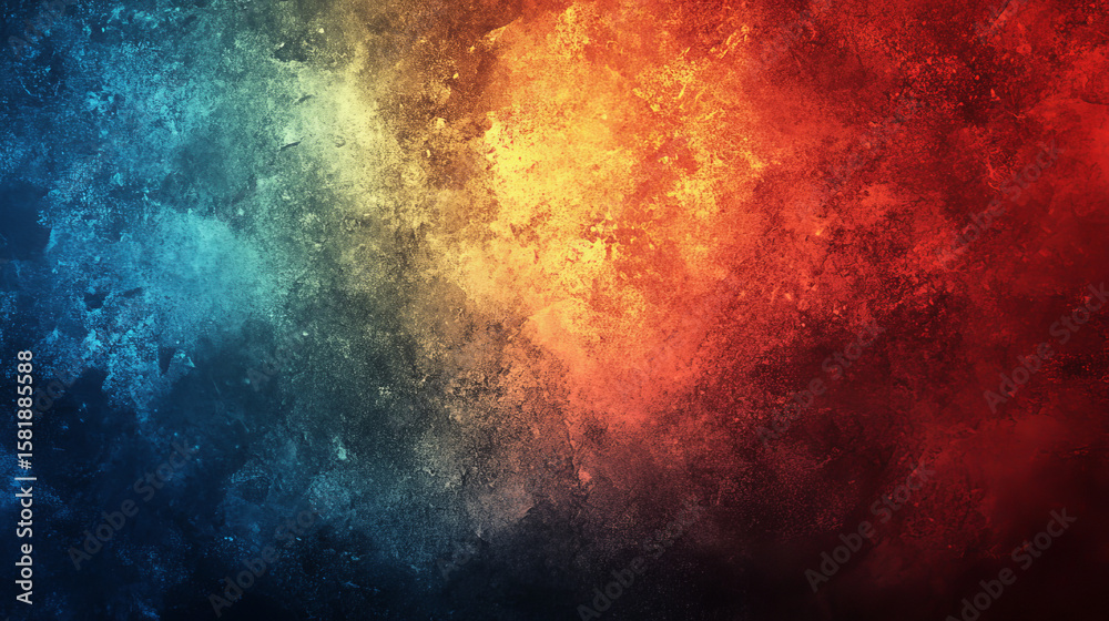 Fototapeta premium Abstract blend of fiery orange and icy blue hues