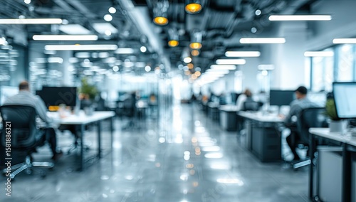 Wallpaper Mural Blurred office interior background with a blurred door and glass wall, blurry bokeh light effect for a business concept design. High-quality photo, taken with a telephoto lens in realistic daylight. Torontodigital.ca