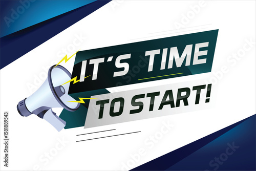 It's time to start word concept vector illustration with megaphone and 3d style, landing page, template, ui, web, mobile app, poster, banner, flyer, background, gift card, coupon, label, wallpaper 