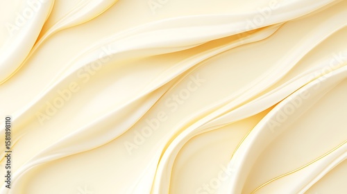 Creamy, flowing textures in pale yellow