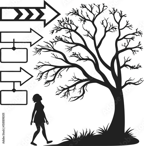black silhouette vector learning flowchart