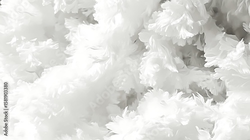 Elegant and Serene: An Abstract Composition of Fluffy White Textures and Delicate Shadows