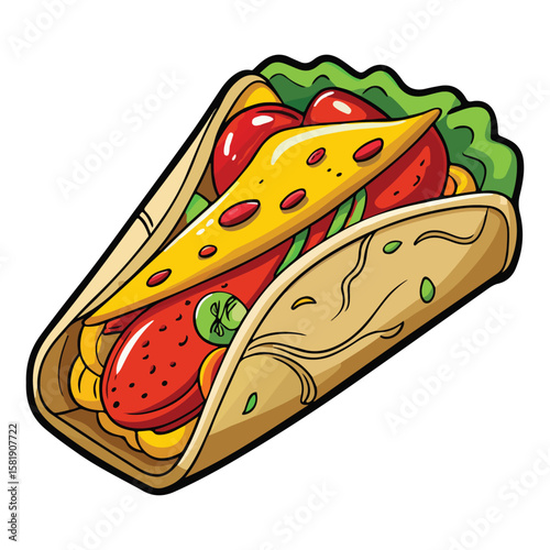 Quesadilla cartoon vector illustration