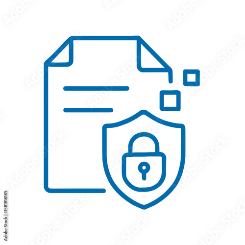 Internet Security Icon featuring a document and shield design  