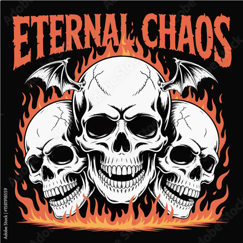 Eternal chaos skulls t shirt