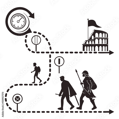 black silhouette vector past events layout