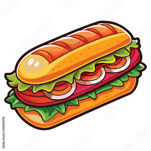 Sandwich cartoon vector illustration