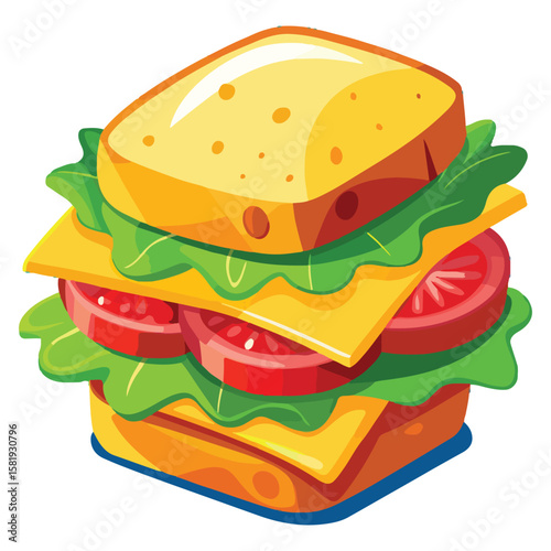 Sandwich cartoon vector illustration