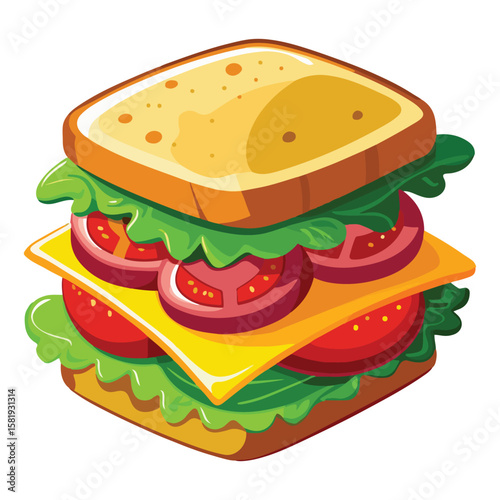 Sandwich cartoon vector illustration