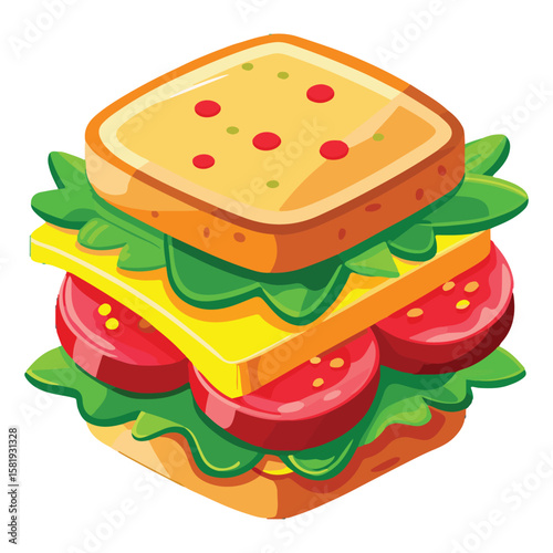 Sandwich cartoon vector illustration