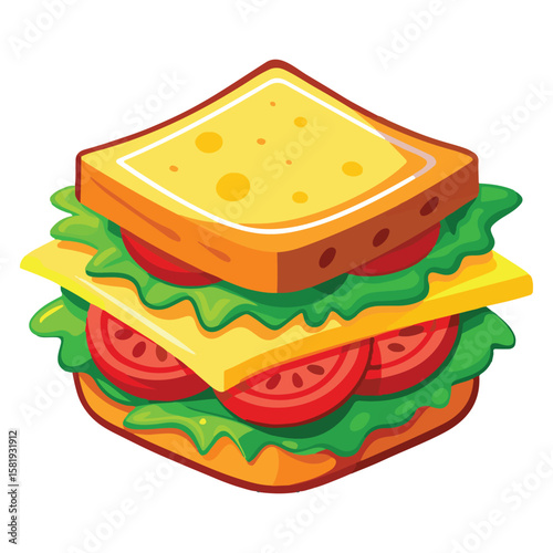 Sandwich cartoon vector illustration