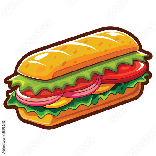 Sandwich cartoon vector illustration