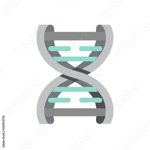 DNA helix diagram in simple flat style representing genetic engineering  