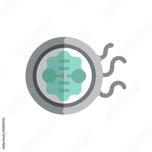 Icon representing bioethics and genetic engineering in flat design  