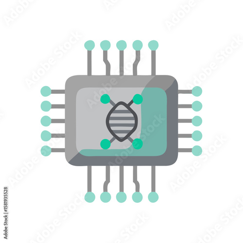 Bioethics and genetic engineering icon in modern flat design  