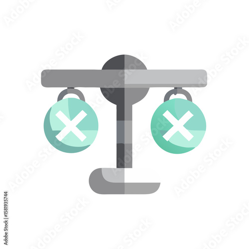 Icon of balanced scales representing Bioethics and genetic engineering  