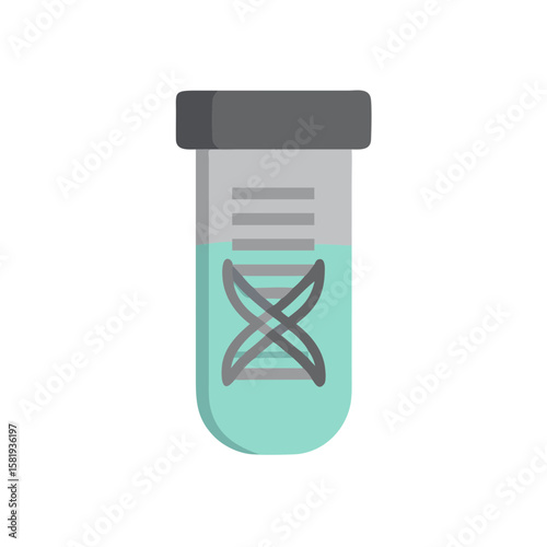 Test tube with teal liquid representing bioethics and genetic engineering  
