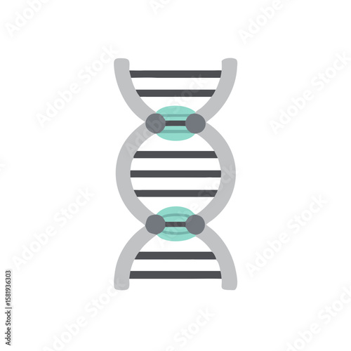DNA helix illustration in flat style representing bioethics and genetic engineering  