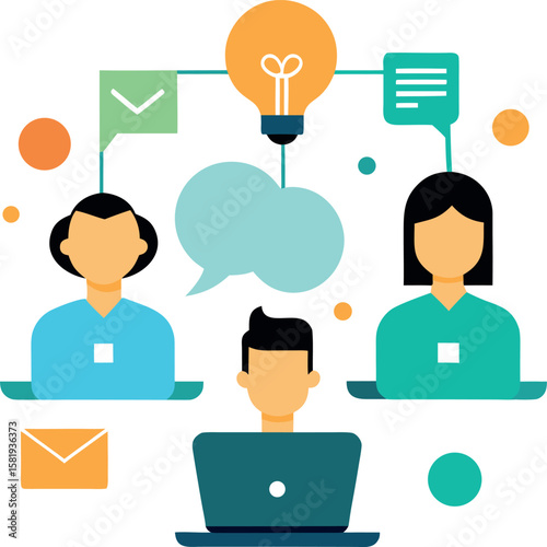 Workplace Innovation Concept With Digital Team Communication