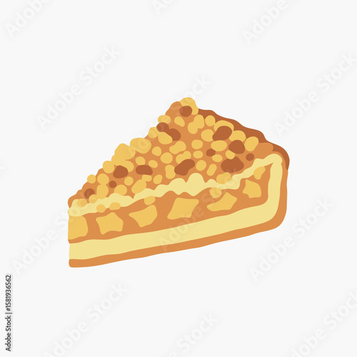 Apple Crumble Slice - Delicious Dessert Illustration