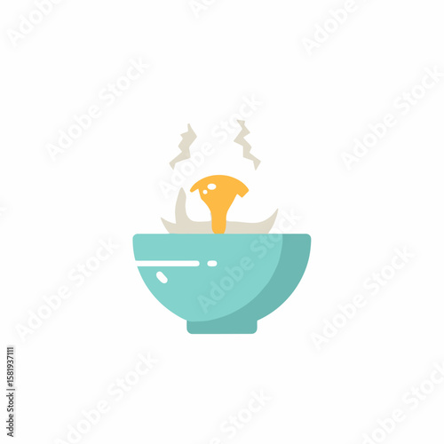 Steaming Egg Yolk in Bowl: Breakfast Simplicity