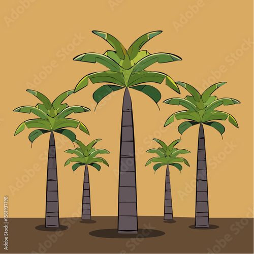 Abstract palm tree silhouettes minimal, stylized vector design with a modern boho aesthetic. Ideal for prints, decor, or branding.
