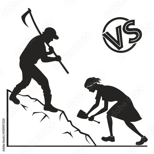 alternative choice breakdown chart silhouette vector