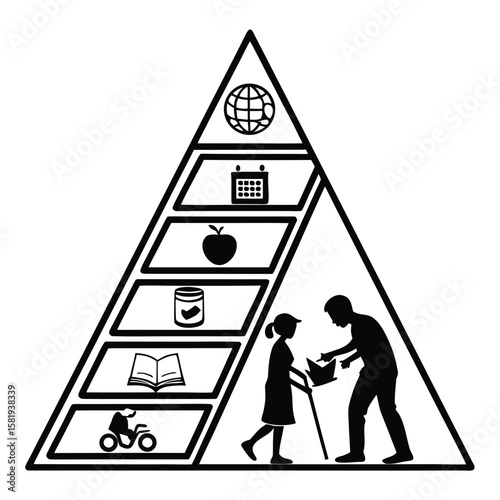 instructional layer concept chart silhouette vector
