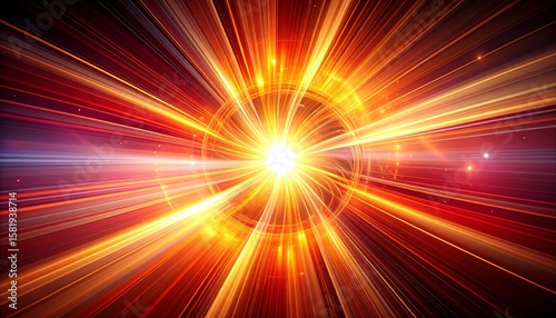Abstract burst of light radiating outward