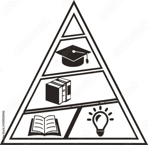 training module pyramid system silhouette vector