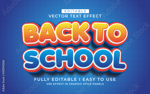 3d editable back to school text effect typography style template