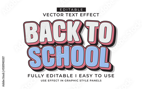 3d editable back to school text effect typography style template
