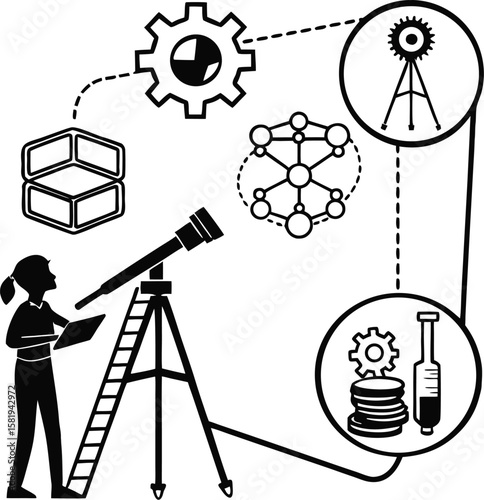 study method process breakdown silhouette vector