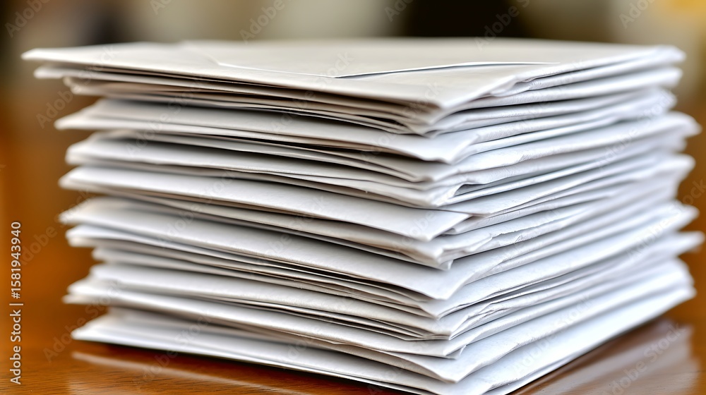 Stacked documents creating a visual representation of tasks reports and workloads ahead Stacked documents creating a visual representation of tasks reports and workloads ahead