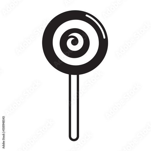 Swirl lollipop black and white design candy sweet