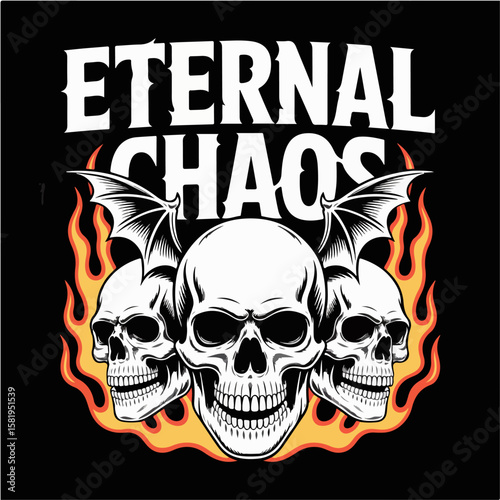 Eternal chaos skulls t shirt