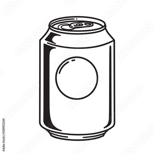 Vintage beverage can with circular emblem drink container aluminum can