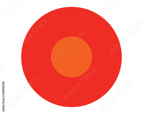 A simple orange and red concentric circle design isolated on white background Ai Generated