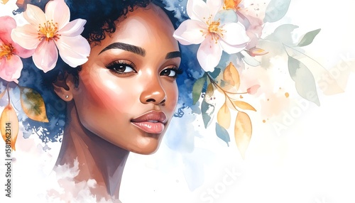 Floral Watercolor Portrait