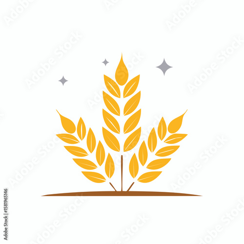 simple abstract Cereal icon, wheat ears