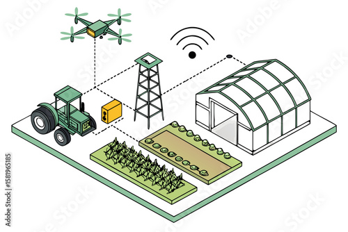 Smart agriculture technology with drone and tractor
