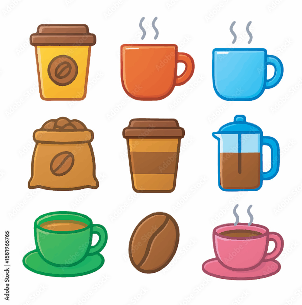 Obraz premium set of coffee cups